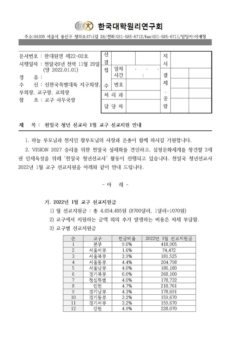 한대원연 22-02 천일국 청년 선교사 1월 선교지원 안내.pdf 1쪽