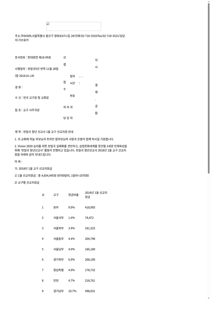 협회공문_6443_한대원연 18-9 천일국 청년 선교사 1월 교구 선교지원 안내_HWP미리보기.png