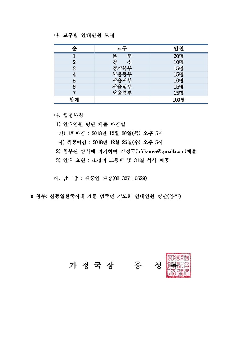 [공문]신통일한국시대 개문 범국민 기도회 안내요원 모집 협조 건.pdf 2쪽