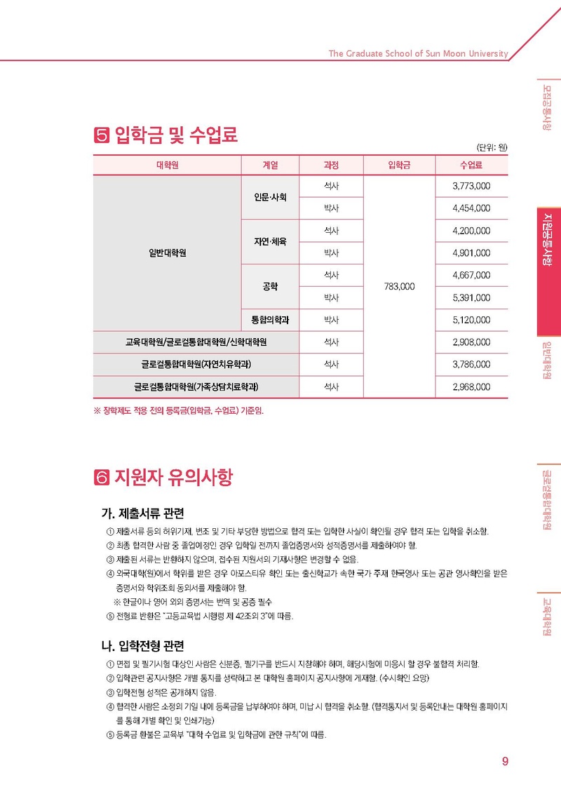 2020학년도 선문대학교 대학원 신편입생 모집요강.pdf 9쪽